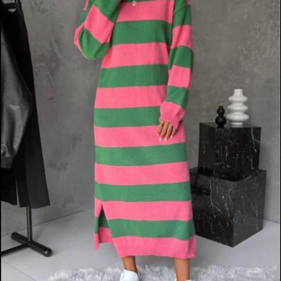 SHEIN Pink and Green Sweater Dress - Picture 6 of 6